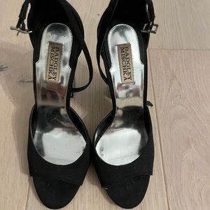 Badgley Mischka sequin block heels with straps. Used but barely worn. ~4” heel.